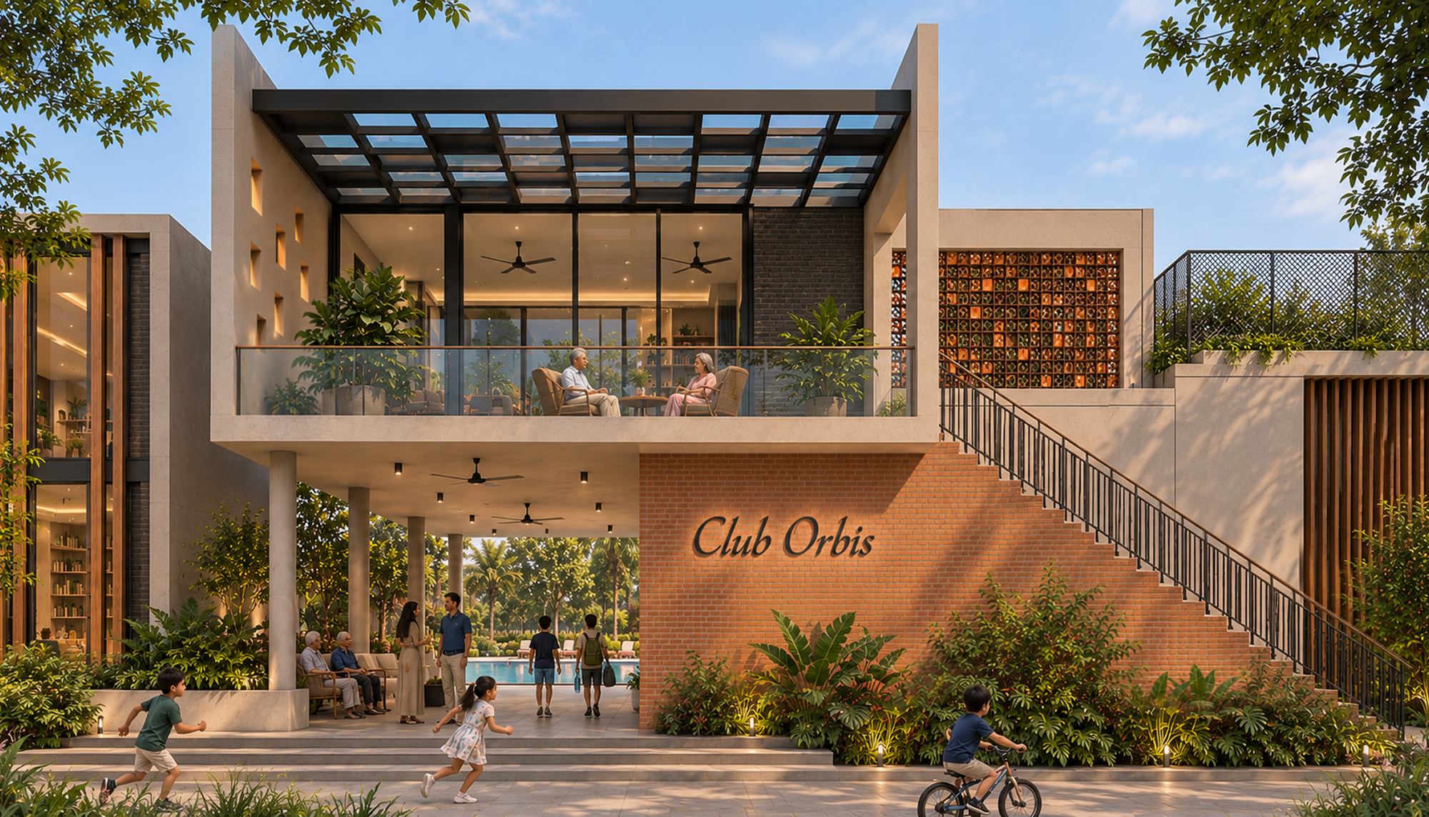 Illustrative visual of the Club Orbis clubhouse